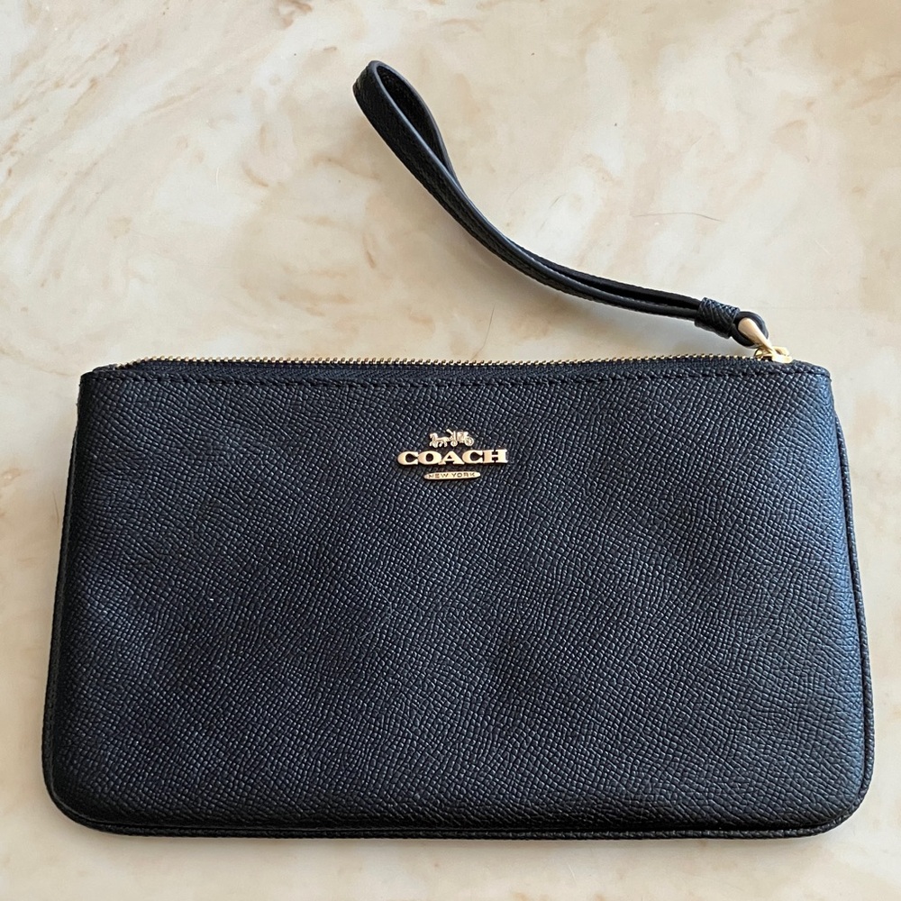 Coach Black Textured Wristlet